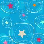 Fun Background with Abstract Stars and Circles